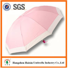 OEM/ODM Factory Wholesale Parasol Print Logo auto open close 3 fold umbrella with pongee fabric